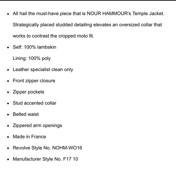 Nour Hammour Temple Leather Studded Jacket - Picture 2 of 9